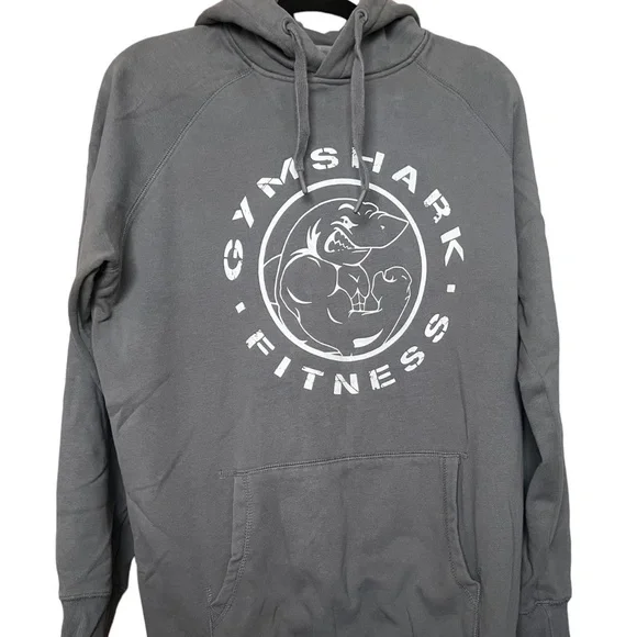 Gymshark Shirts Gymshark Grey Hoodie With Logo Graphic On